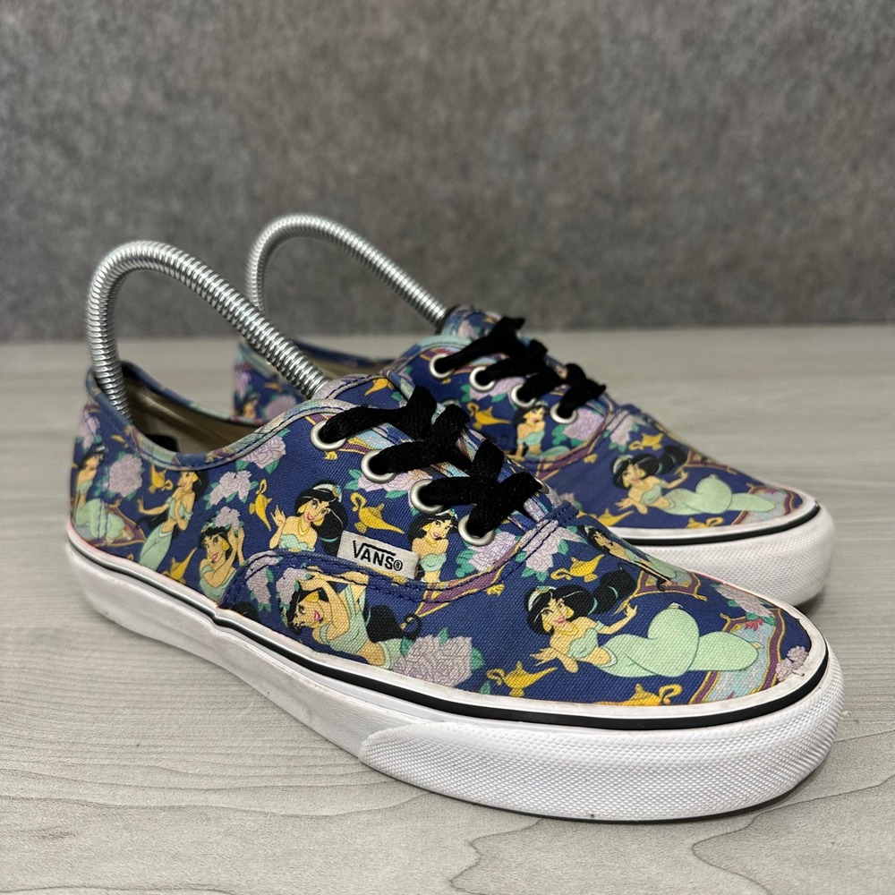 Vans Disney Authentic Sneakers Women 7.5 Blue Princess Jasmine Aladdin Shoes